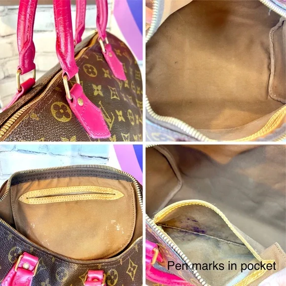 Louis Vuitton Speedy 30 custom painted with bag charm *READ DESCRIPTION* - Picture 15 of 16